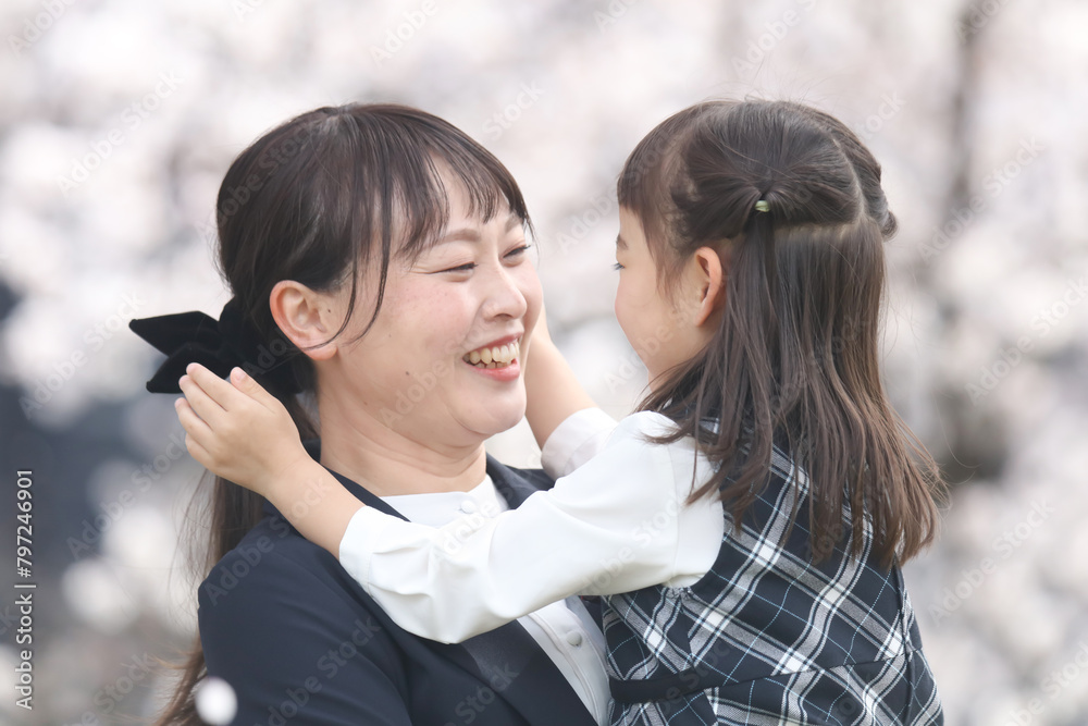 笑顔の親子 笑顔の親子