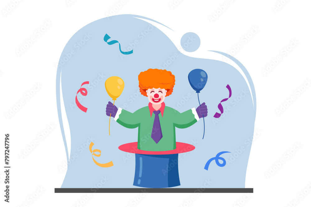 April Fools Flat Design Illustration April Fools Flat Design Illustration
