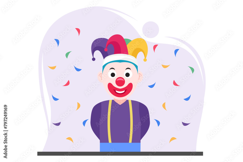 April Fools Flat Design Illustration April Fools Flat Design Illustration