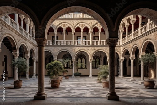 Arch architecture courtyard building. © Rawpixel.com