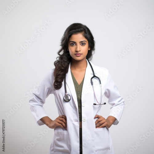 Stethoscope doctor women white background.