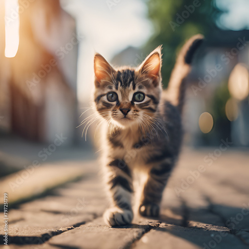 cat strolling