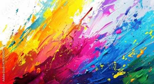 Vibrant abstract paint splash on canvas