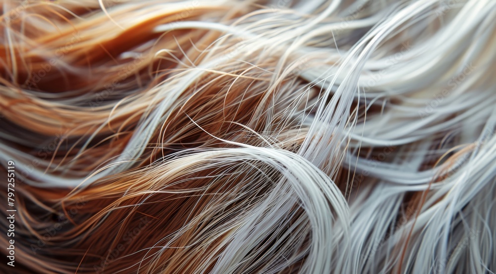 Close-up of multi-colored hair strands Close-up of multi-colored hair strands