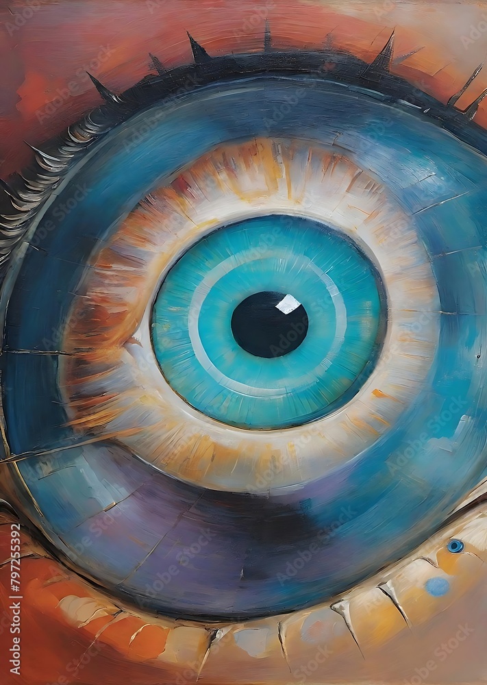 Expanding Iris: Abstract Canvas Eye