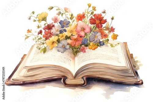 Illustration of open book flower art publication. © Rawpixel.com