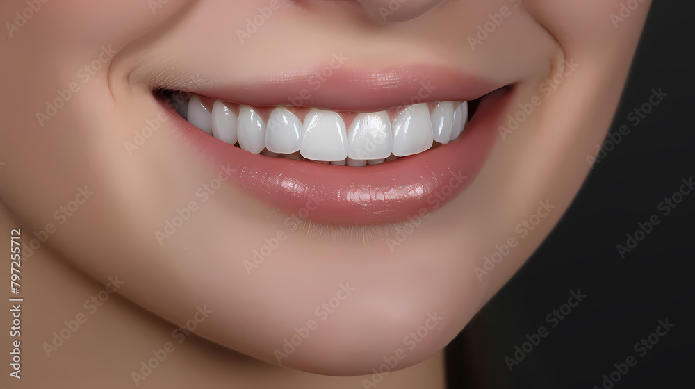 Obraz premium Close-up of smiling white teeth