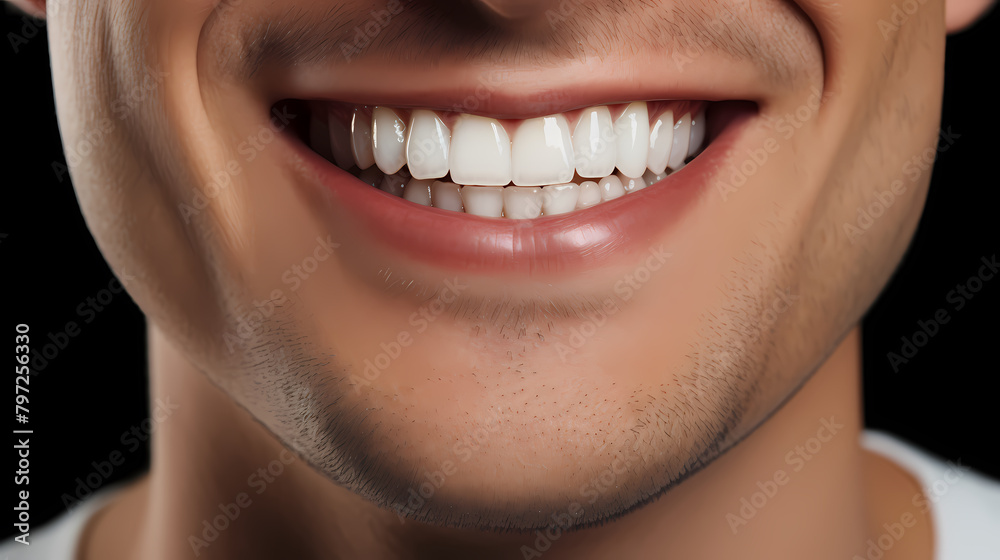 Naklejka premium Close-up of smiling white teeth