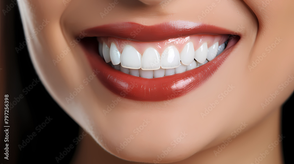 Close-up of smiling white teeth