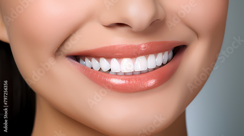 Close-up of smiling white teeth