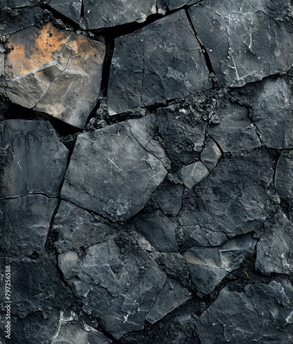 Rugged Texture of Cracked Stone Surface