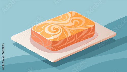 A freshly bar of soap rests on a marble dish its intricate pattern and rich scent a testament to the care and attention put into its creation..