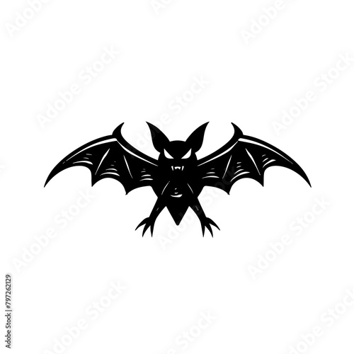 bat logo icon halloween dark element design art simple illustration brand market tattoo vintage design