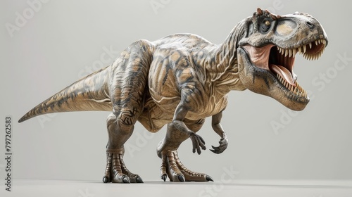 realistic 3d rendering of a large tyrannosaurus rex dinosaur prehistoric animal illustration