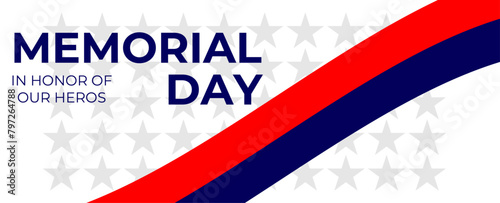 Memorial Day patriotic image background - vector illustration - America Honoring All Who Served. suit for banner, cover, poster, flyer, brochure, placard, backdrop, website, sale, landing page.