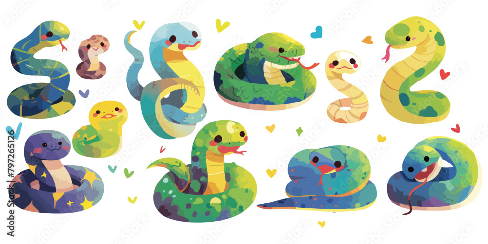 snake clipart vector for graphic resources