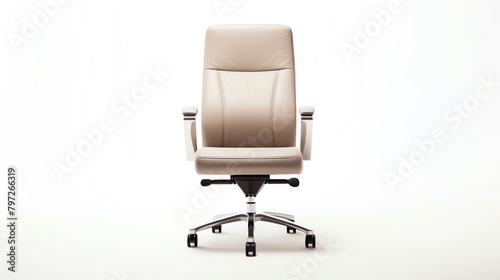 An office chair with modern design features, photographed on an isolated white background, providing a clean and clear view for office furniture promotions.