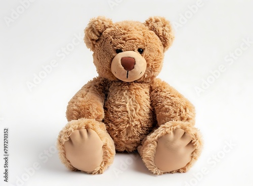 photo of teddy bear toy isolated on white background studio shot