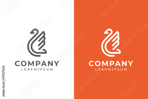 Swan logo with minimalist design style