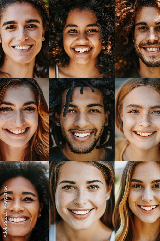 Composite image, collage of a diverse group of multicultural people. Composite image, collage of a diverse group of multicultural people.