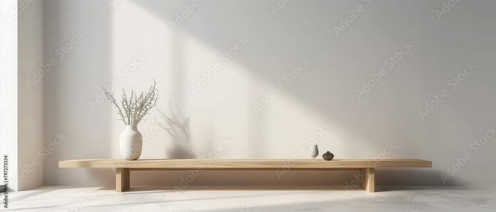 Simple minimal cabinet for tv interior wall mockup,3d rendering Simple minimal cabinet for tv interior wall mockup,3d rendering