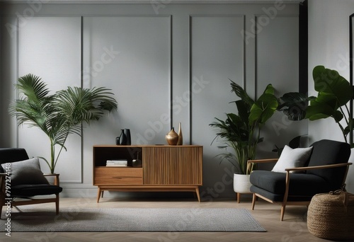 personal interior open leafs decoration design wooden sofa Stylish black space accessories design rattan home elegant decor art gray home Scandinavian tropical commode