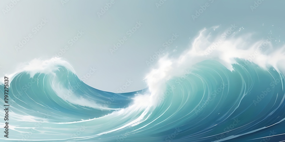 Soft background, ocean waves, illustration
