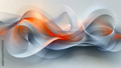 Elegant gray and orange wavy texture background - Soft curving lines with shaded gray hues and vibrant orange accents creating an elegant and dynamic abstract background image