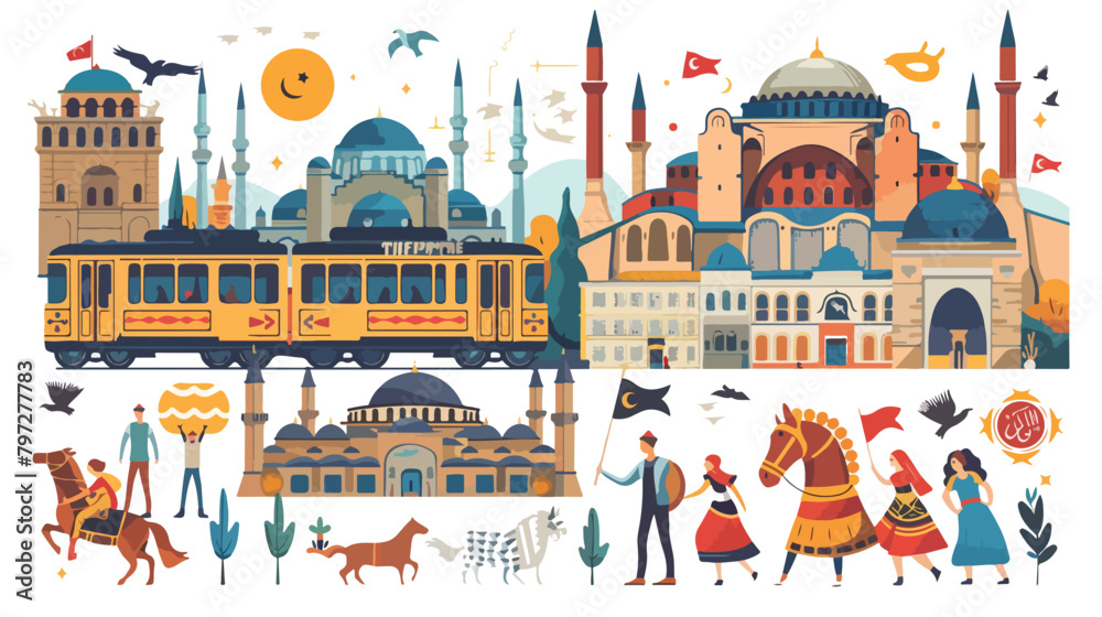 Turkey travel poster concept. Vector illustration 