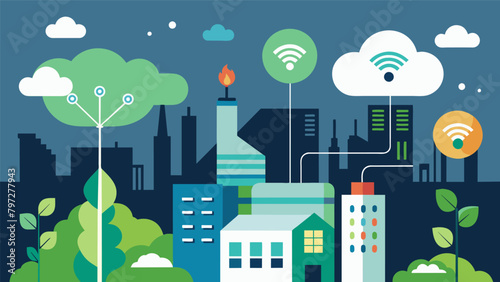 An AIpowered sensor network monitors air quality in urban areas providing realtime data to inform conservation efforts and reduce pollution.