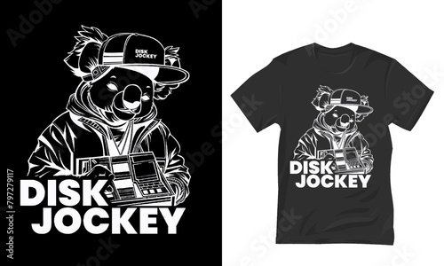 Disc Jockey,T shirt design vector illustration