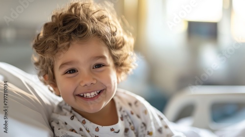 Young child in a hospital bed