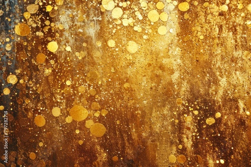 Golden abstract background with sparkling texture photo