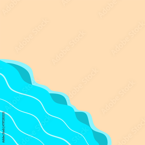wave background for your design with detail. summer background with wave and sand.  