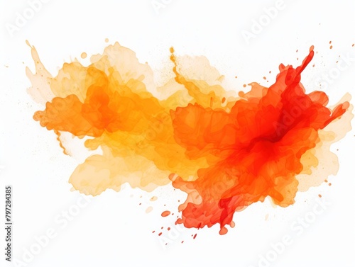 Abstract orange watercolor splash background photo