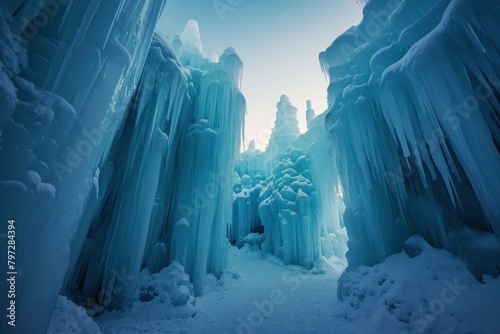 Majestic Ice Castle in a Winter Wonderland