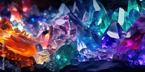 Vibrant Colored Crystals in Artistic Arrangement
