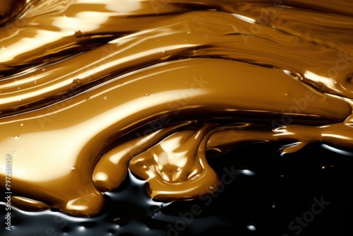 Close-up of swirling liquid gold texture