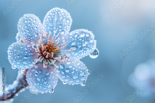 A flower with droplets of water on it