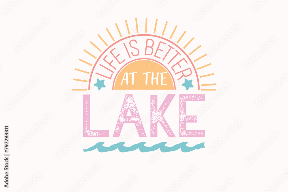 Retro Lake EPS T-shirt Design Retro Lake EPS T-shirt Design