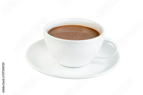 hot chocolate with coffee cup  isolated