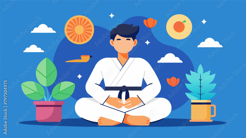 A martial artist taking the time to reflect on their progress and goals celebrating achievements and setting new ones to maintain motivation and