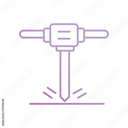 jackhammer icon with white background vector stock illustration