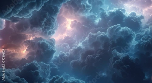 blue glowing clouds abstract background footage photo