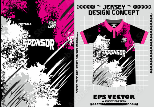  gradient geometry shape abstract background. Fabric textile pattern design for soccer jersey, football kit, racing, e-sport, sport uniform. T-shirt mockup template design. Vector Illustration