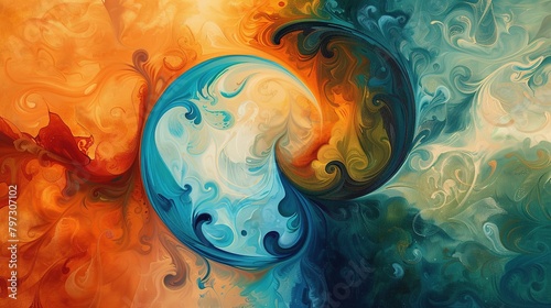 A harmonious blend of complementary colors depicting inner balance © Boraryn