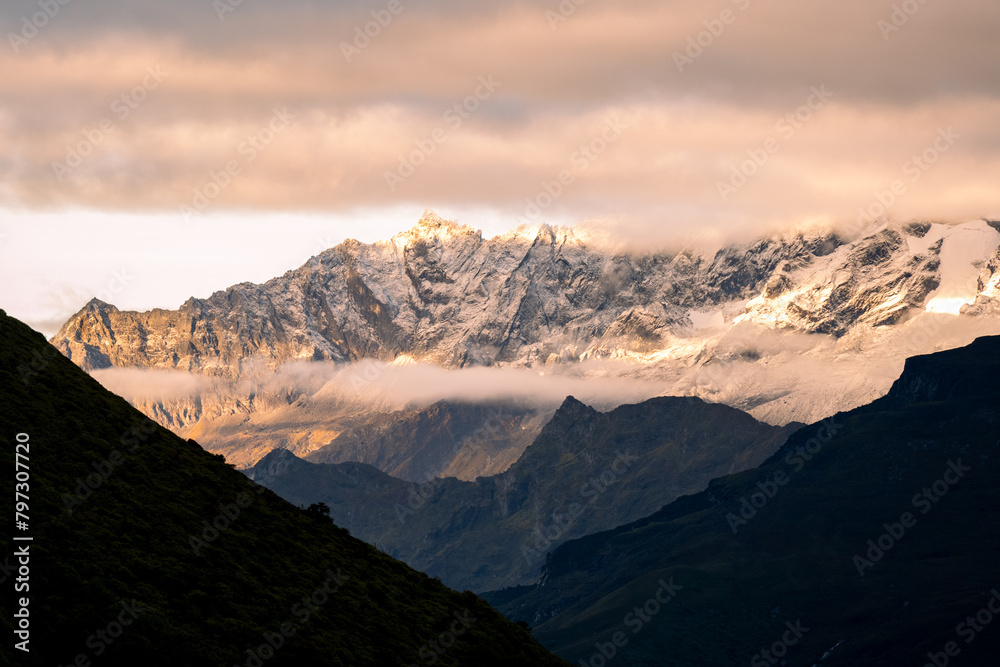 Break of dawn on the himalayan mountains