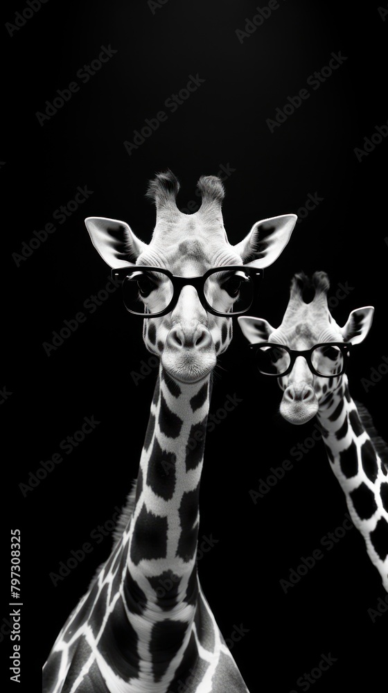 Obraz premium A giraffe wearing glasses wildlife animal mammal.