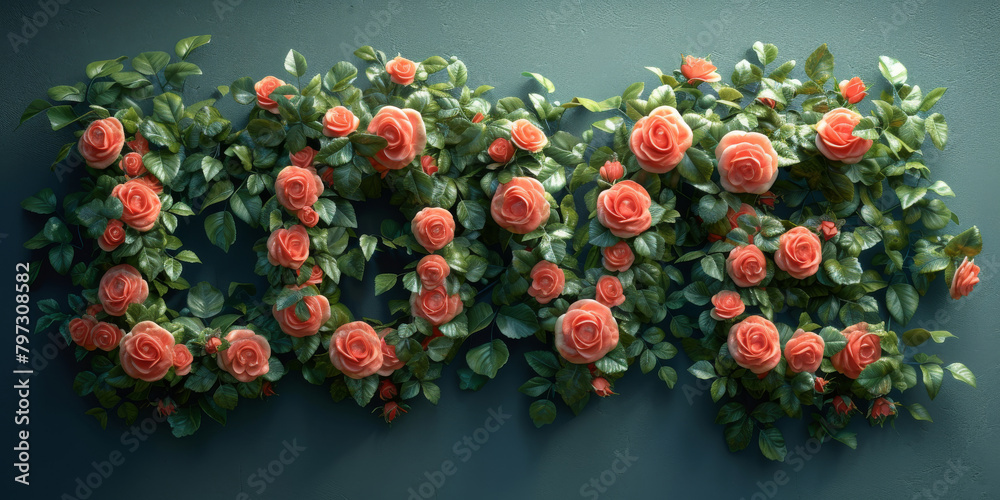 Heart-Shaped Rose Arrangement on Dark Backdrop, Romantic Floral Concept