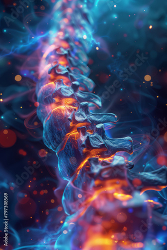 Spinal Column Bioluminescence with Dynamic Neural Impulses